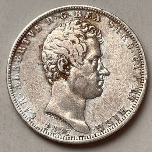 Italia sardegna lire 1837 - sardegna, 5